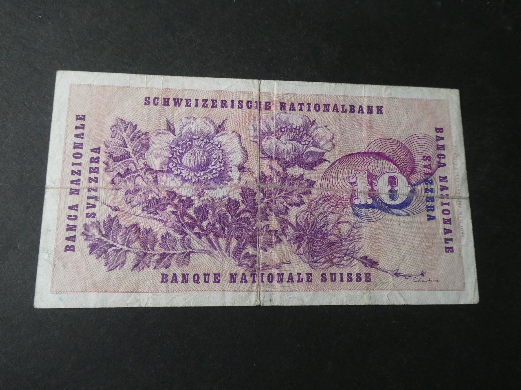 Banconote: Schweiz 1972, 10 Franken – Usato da Hinterforst venduto da Rohusri 1