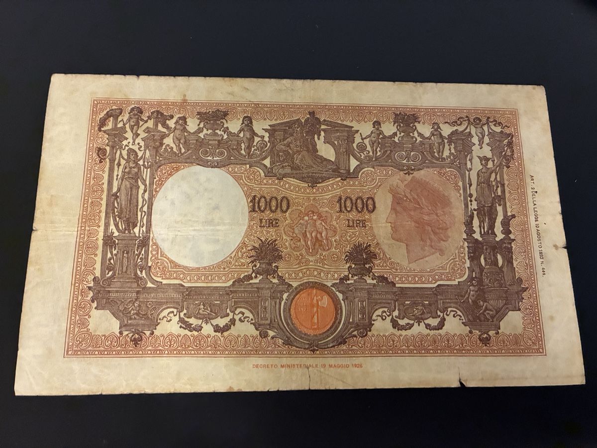 Banconote: 1000 Lire 1943 – Usato da Dällikon venduto da Woldbanknoten 2