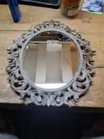 Wandspiegel oval Barock-Stil silberfarben 42x33 cm