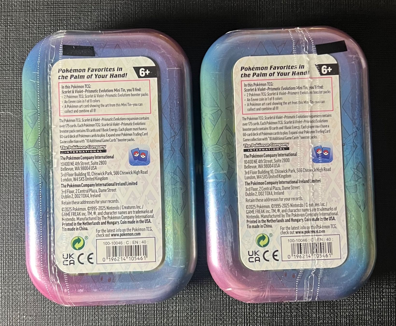 Pokémon Carte collezionabili: 2x Pokemon Prismatic Evolution Mini Tin English – Nuovo e nell'imballaggio originale da Appenzell venduto da RMBricks 1
