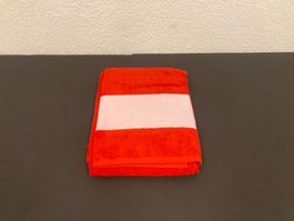Duschtuch 70 x 140 cm, rot/ weiss, 100% Baumwolle