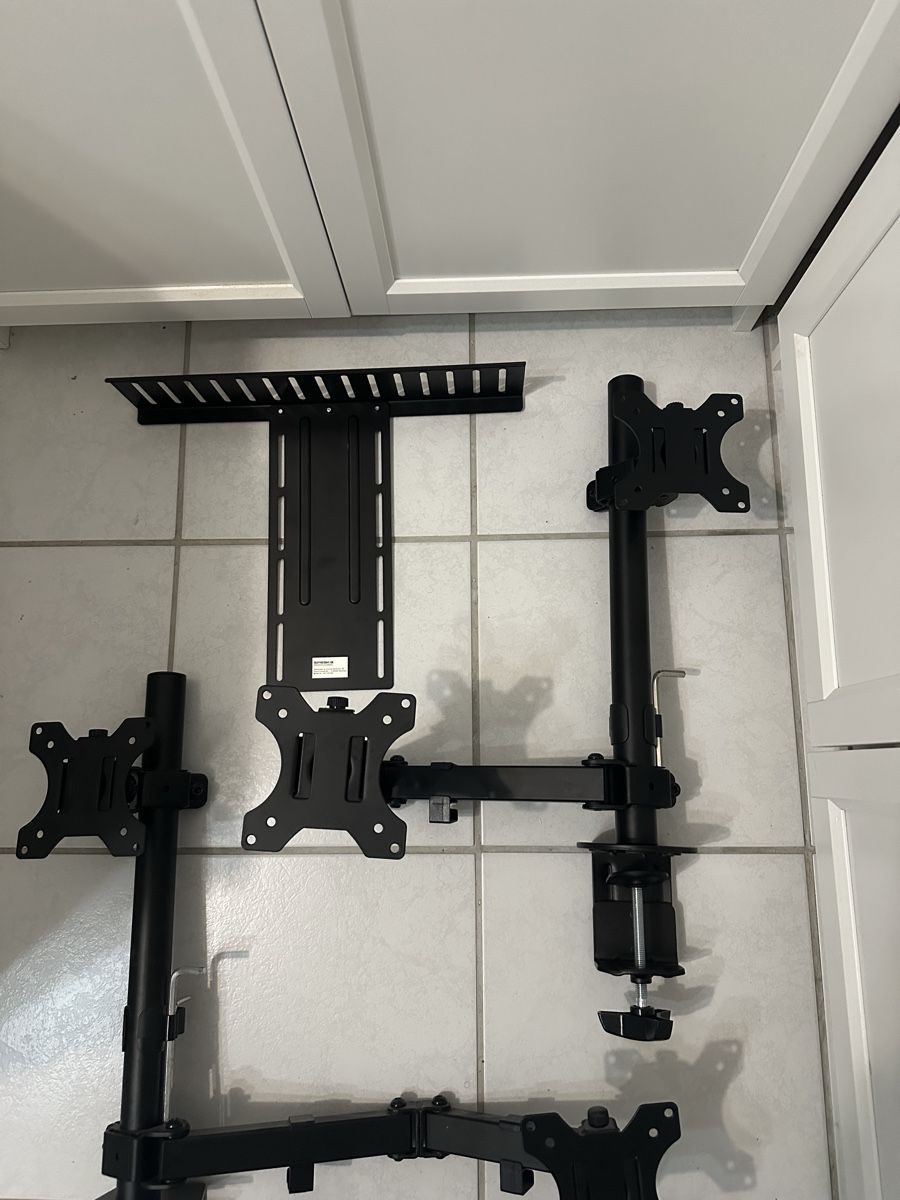 Staffa per monitor: 2x double support moniteur + support accessoires – Nuovo (secondo la descrizione) da Embrach venduto da niz_8sff 4