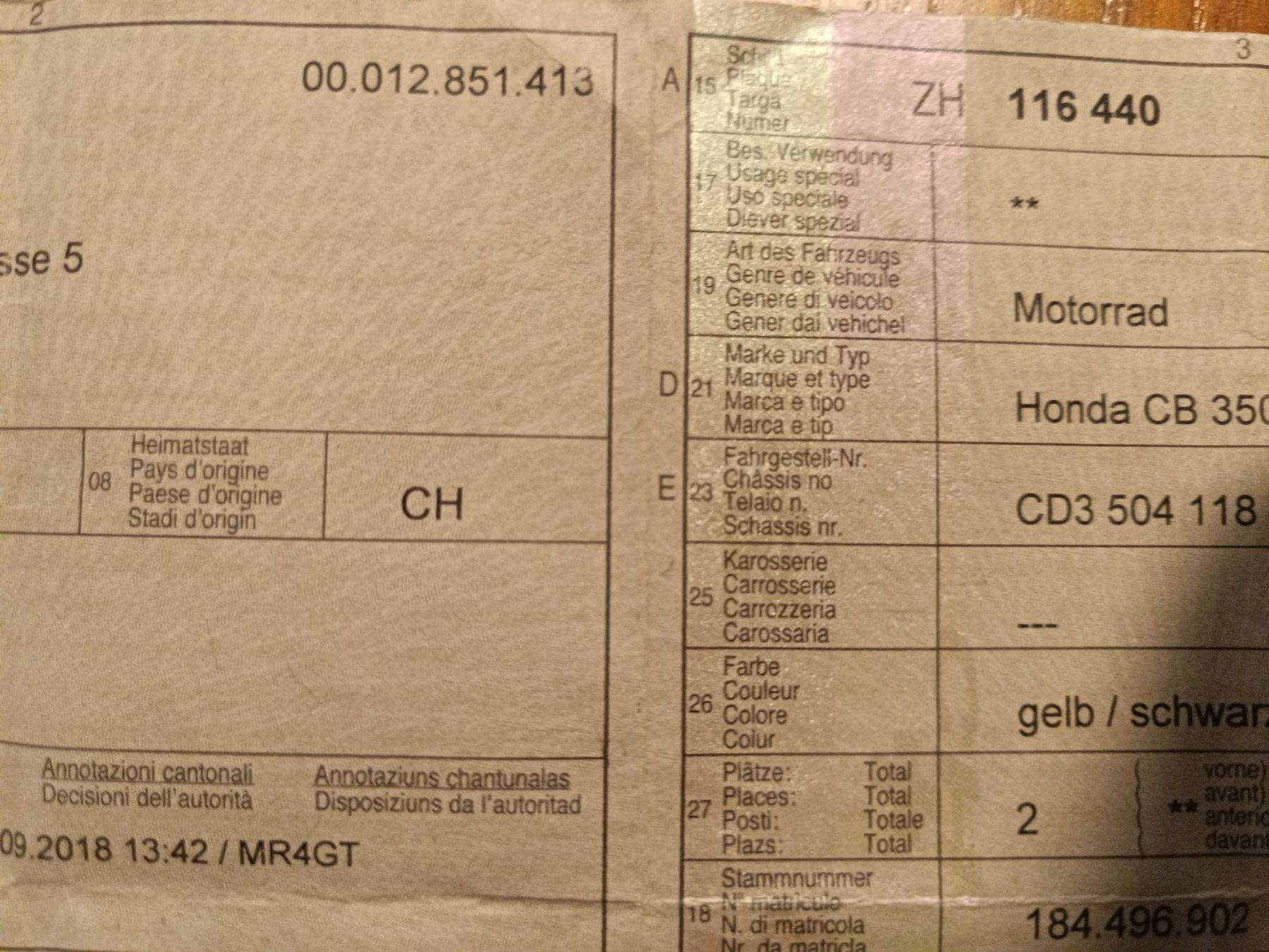 Honda Strada: Honda CB 350  1974 – Usato da Birmenstorf AG venduto da fra_xl6v 4