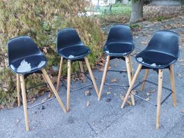 Barhocker, 4 Stück, Micasa, schwarz