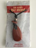 Anhänger mit Samtkordel roter Jaspis Heilstein