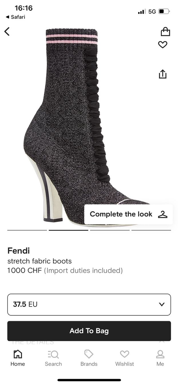 Fendi Scarpe da donna: Fendi - Black Metallic Stretch-knit Booties – Usato da Zollikon venduto da snowflake10- 1