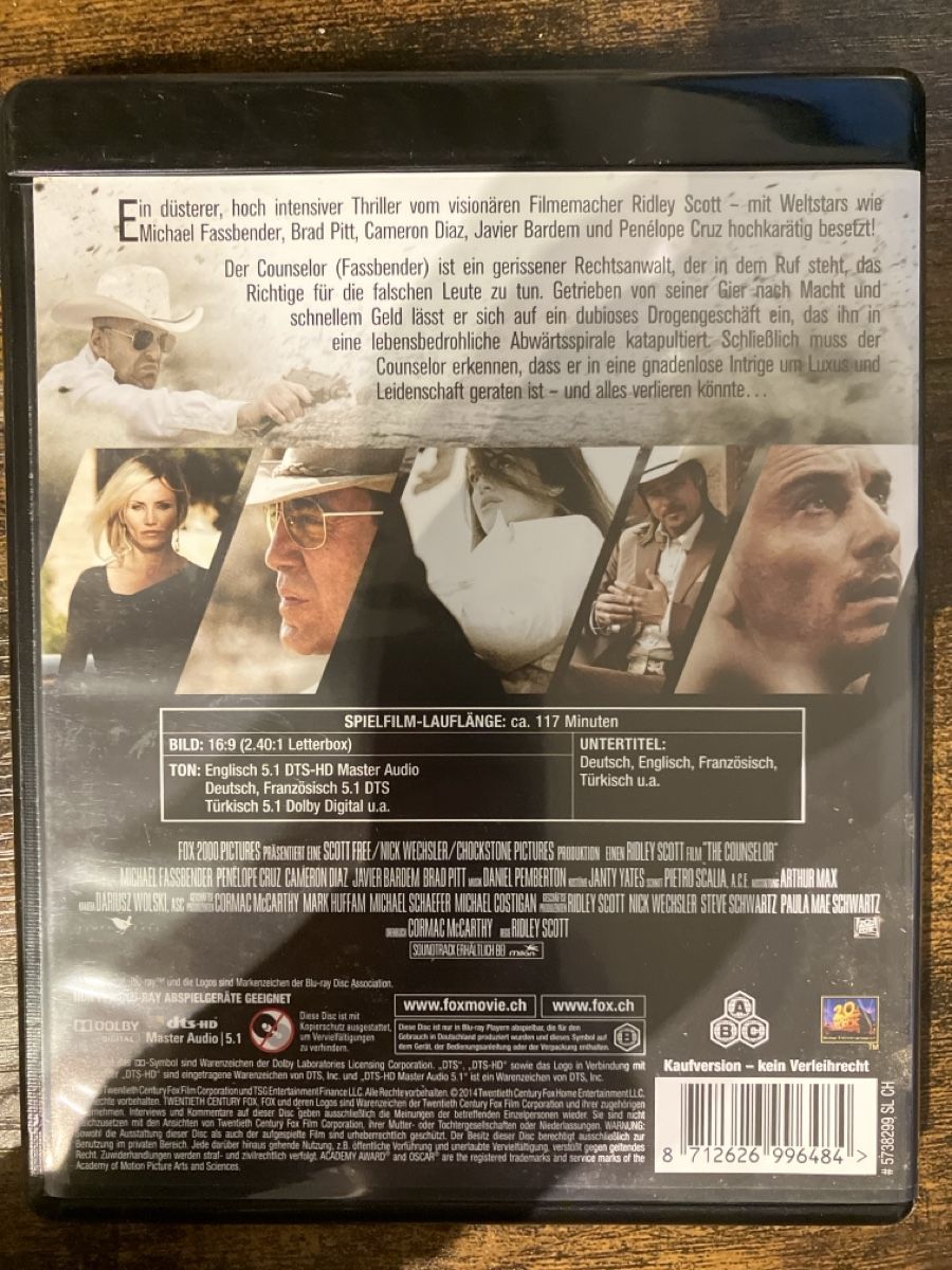 Tutti i DVDs: The Counselor BluRay – Usato da Glarus venduto da Jhuber78 1