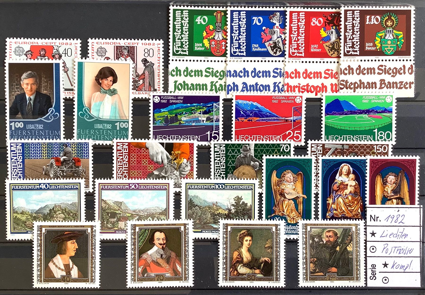 Tutti i francobolli: 1982  Liechtenstein Jahresausgabe Postfrisch ** – Nuovo (secondo la descrizione) da Liestal venduto da Skunk02