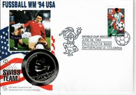 17 Münzbriefe  Fussball WM 1994 USA