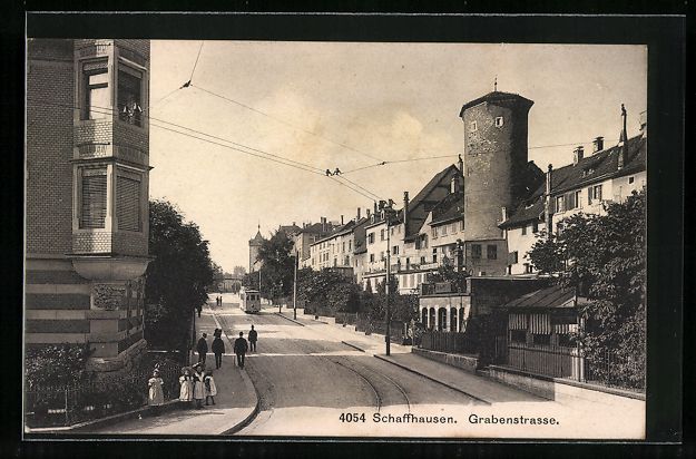 Ansichtskarten: Schaffhausen, Strassenbahn in der Graben – Gebraucht aus Berlin von bartko-reher