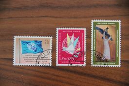 UNO Schweiz 1969 -Dauermarken gestempelt mit Ersttagsstempel