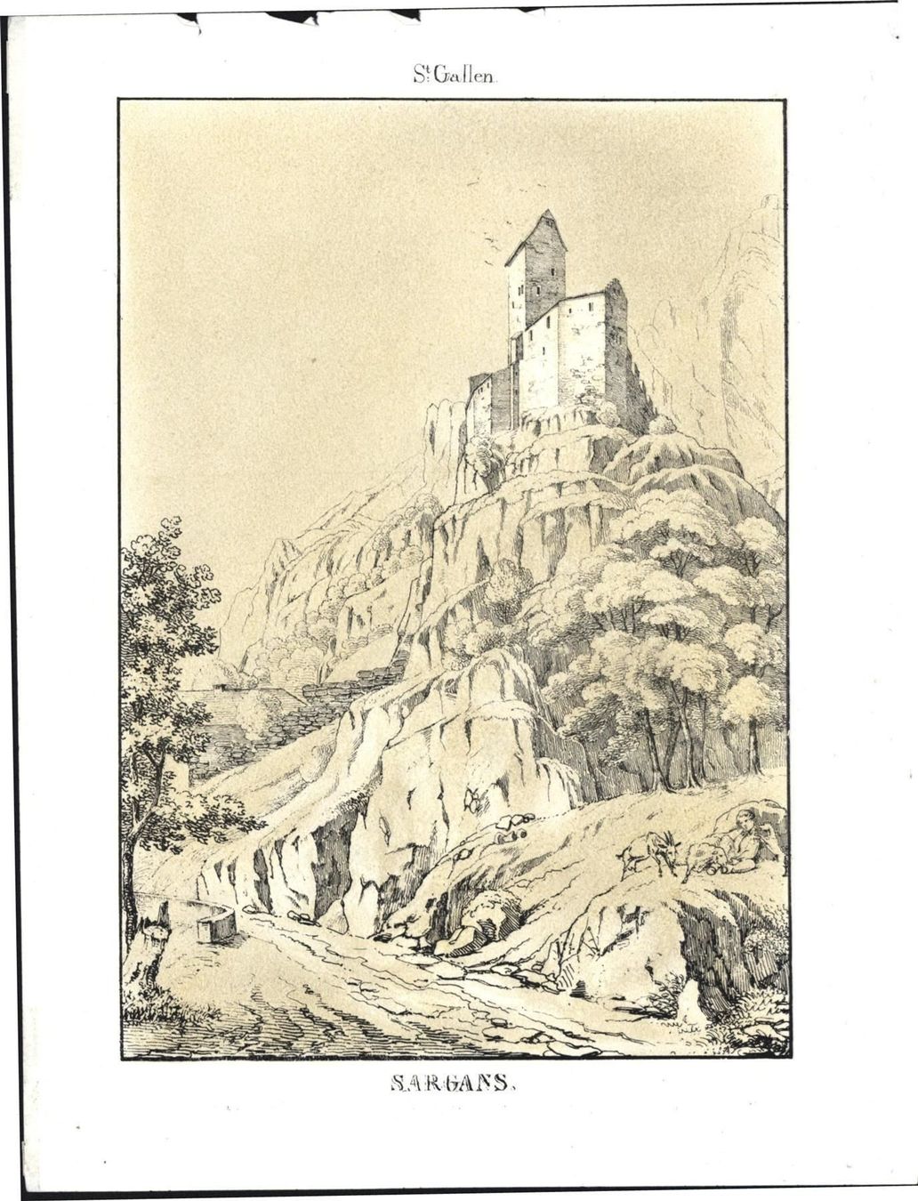 Incisioni: Sargans von Wagner 1840 – Usato da Rafz venduto da Helvet32