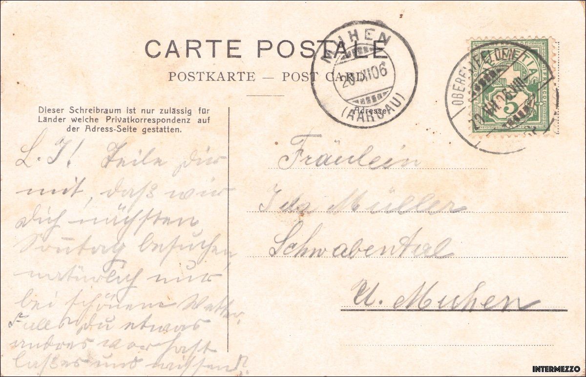 Cartoline postali: Kiental BE // 1906 Pochtenfall – Usato da Basel venduto da intermezzo12 1