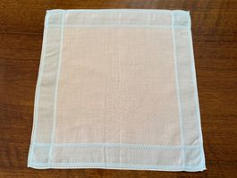 Taschentuch rosa hellblau karierter Rand 30x30cm