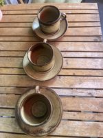3 Tassen mit Untertellern, Sahara, Durchmesser 8 cm