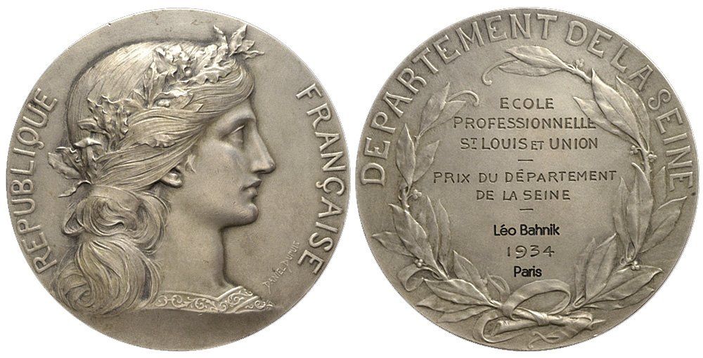 Medaillen: Frankreich, Medaille 1934, Schulpreis – Gebraucht aus Chiasso von Novamarketing