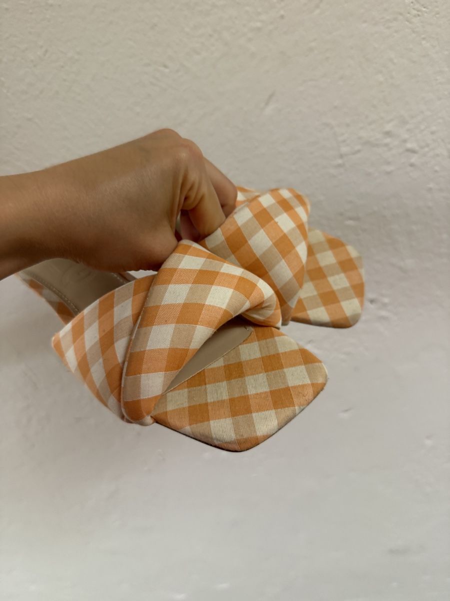 Scarpe da donna: Gingham Bow Mule Slides - 36, mango – Usato da Adliswil venduto da dai_yr5z