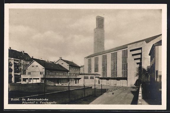 Cartes postales: Basel, St. Antoniuskirche mit Pfarrhof u – D'occasion à Berlin par bartko-reher