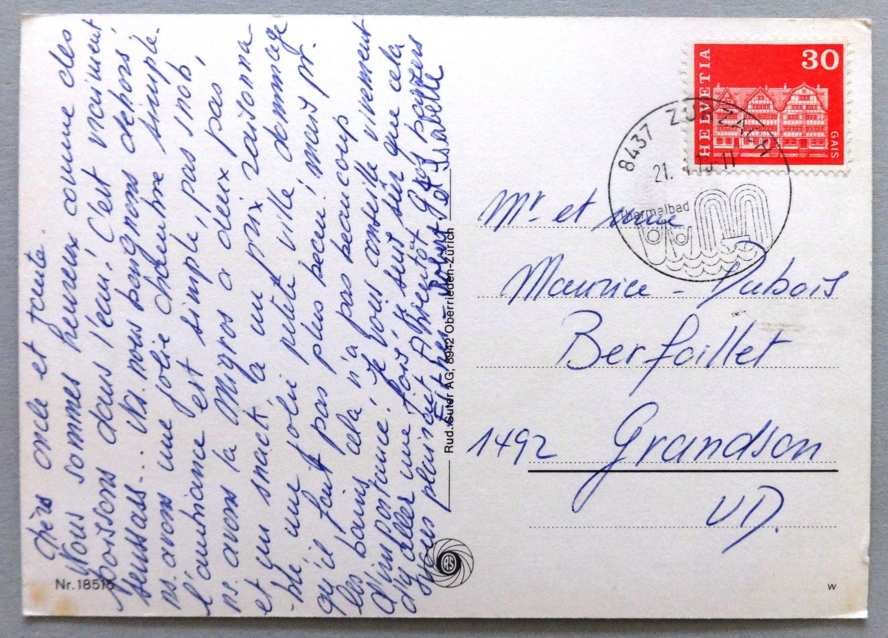 Cartes postales: Thermalkurort Zurzach – D'occasion à Fétigny par Billy2miny 1