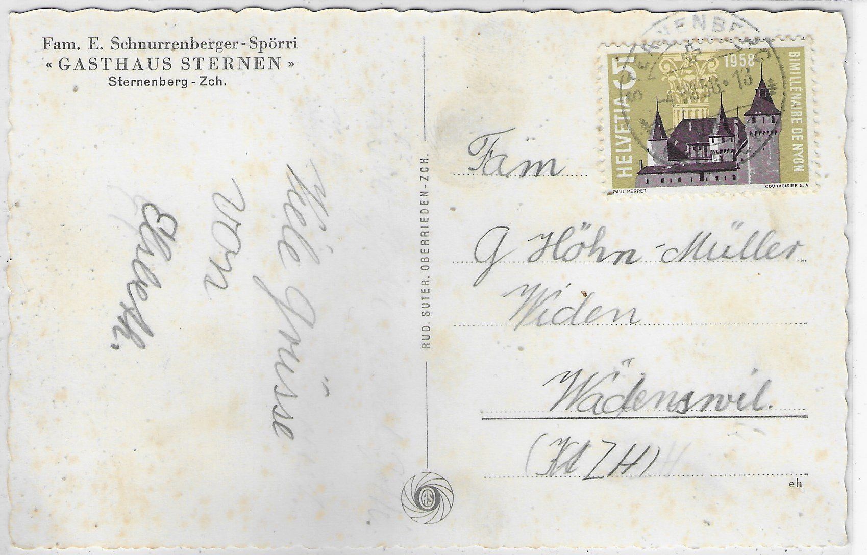 Cartoline postali: Sternenberg - Kur- und Gasthaus Sternen – Usato da Ettingen venduto da Kartenplanet 1