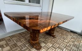 Wurzelholz Tisch 70er ausziehbar 215 cm Art Deco Stil
