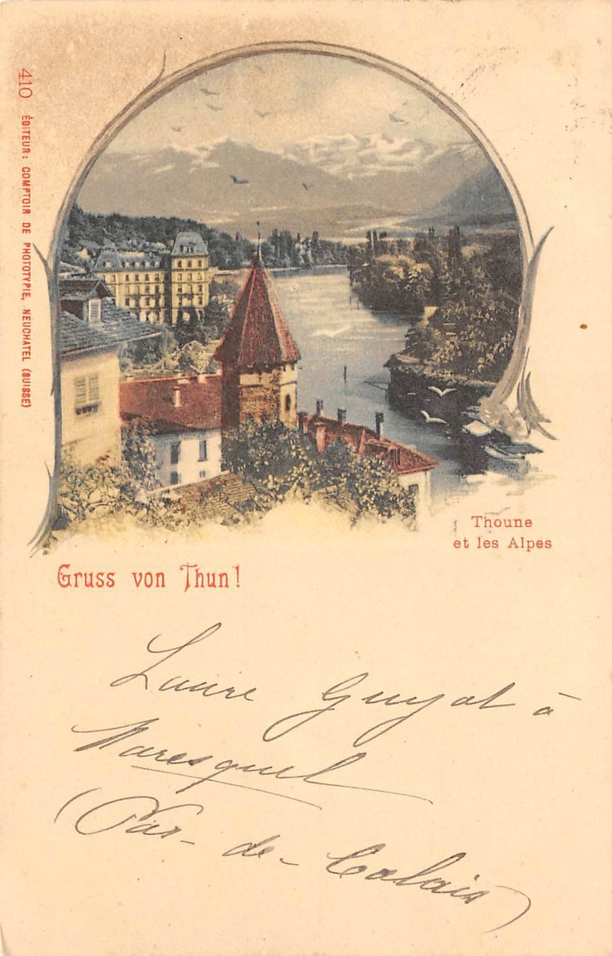 Cartoline postali: Gruss von Thun – Usato da Ottikon b.Kemptth. venduto da Neptun1974