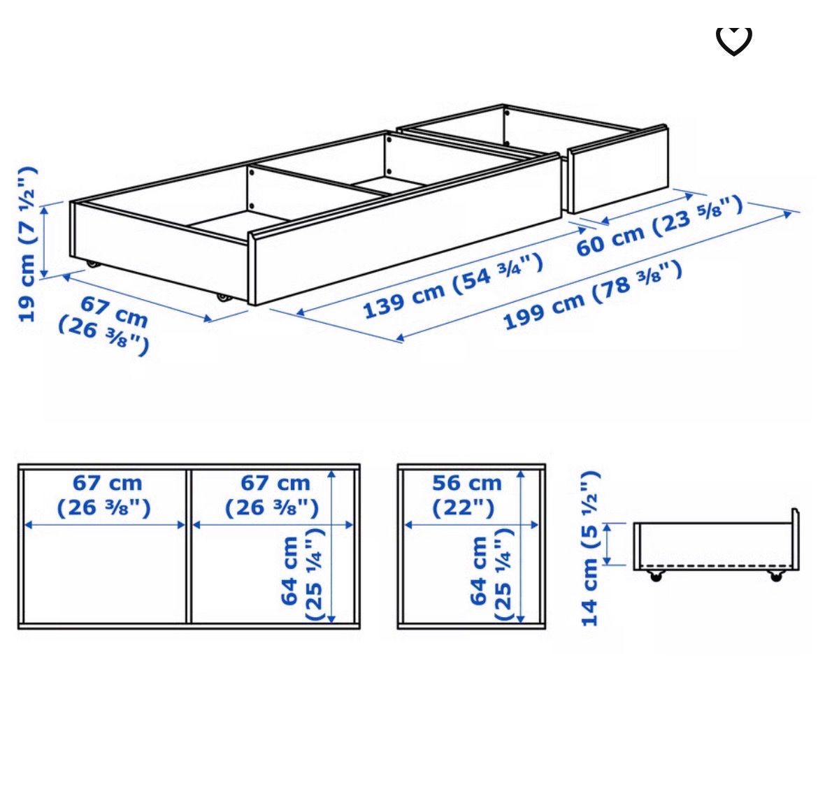 Ikea Altro per la casa: IKEA SONGESAND 2 x UNDERBED STORAGE BOXES – Usato da Zürich venduto da eli_007 2