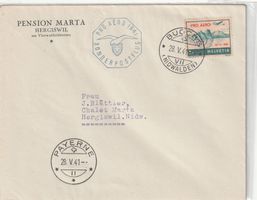 Flugpost Brief 1941-Buchs-Payerne