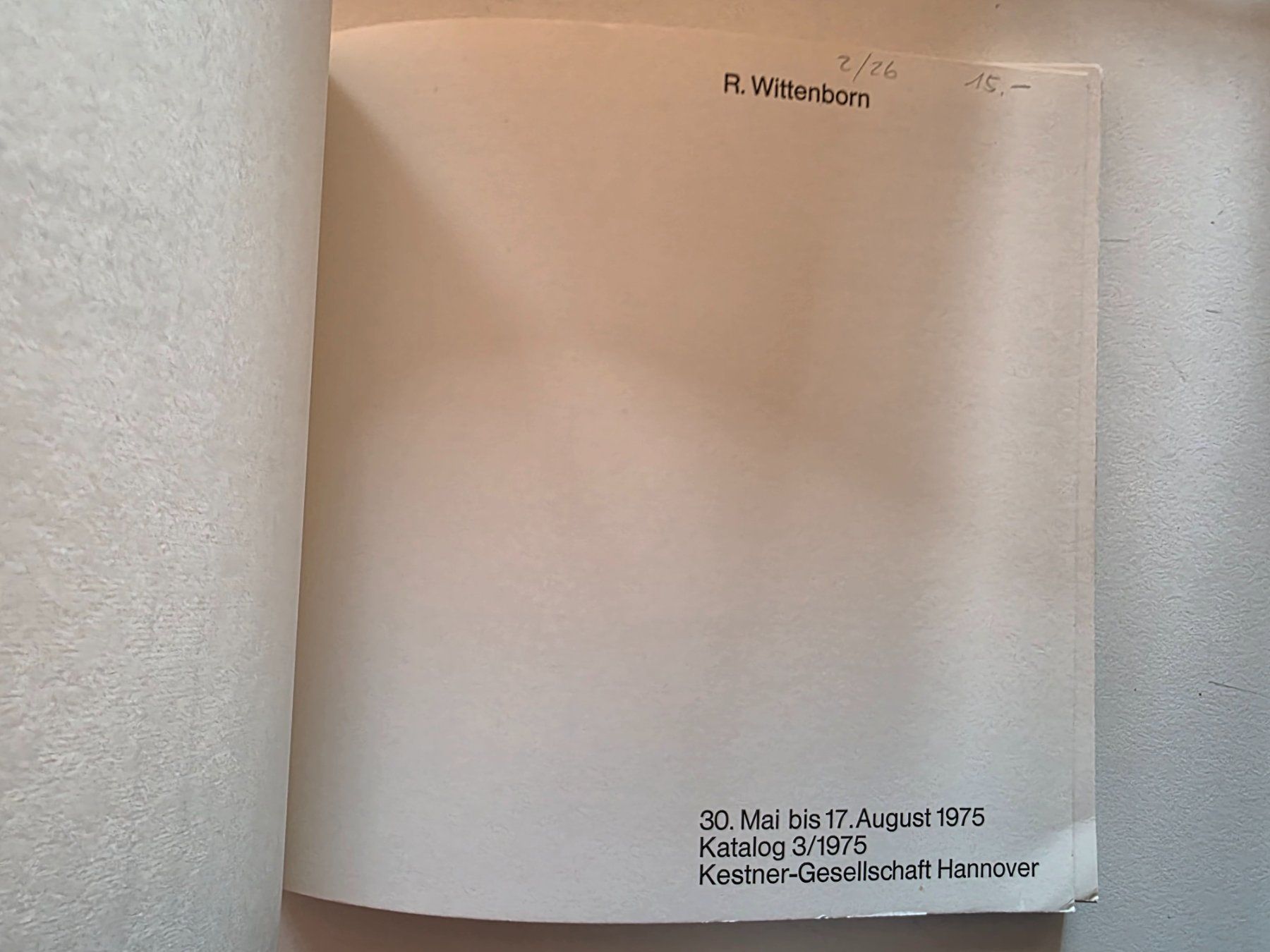 Libri: R. Wittenborn - Kestner-Gesellschaft Hannover 1975 – Usato da Walterswil BE venduto da Lonitti 2
