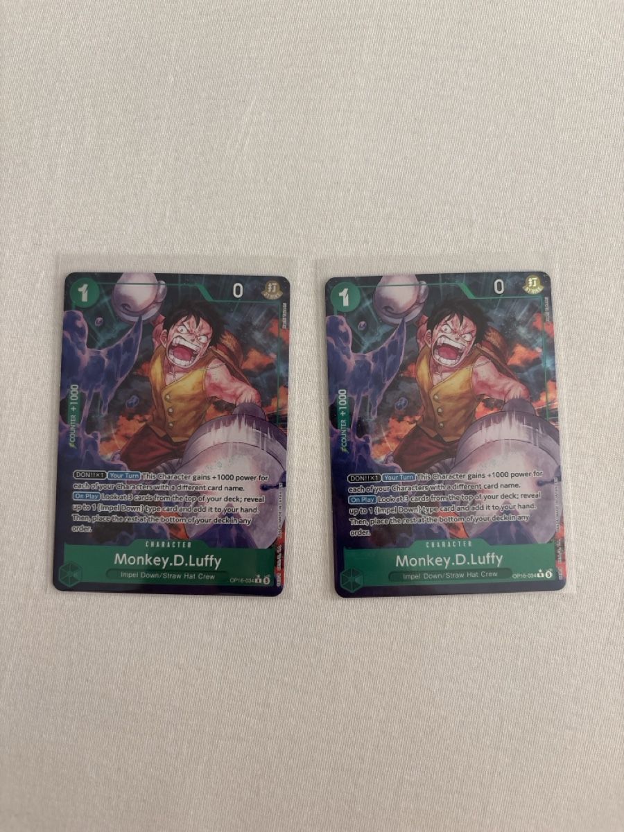 Bandai Carte collezionabili: 2x One Piece Karten Monkey D. Luffy OP16-034 AA – Nuovo (secondo la descrizione) da Widnau venduto da Cardshop_Schweiz