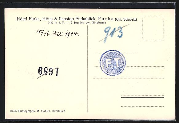 Ansichtskarten: Furkapass, Hotel Furkablick, Rhonegletsc – Gebraucht aus Berlin von bartko-reher 1