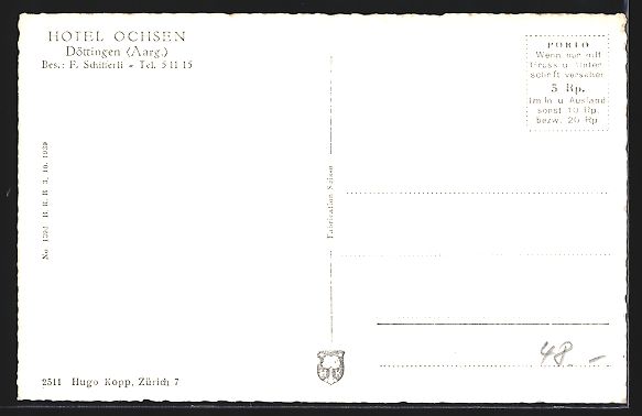 Cartes postales: Döttingen, Hotel Ochsen, Panoramablick  – D'occasion à Berlin par bartko-reher 1