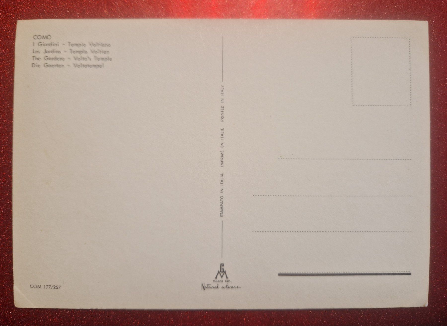 Cartoline postali: Como See, die Gärten top – Nuovo (secondo la descrizione) da Melchnau venduto da Fishel 1