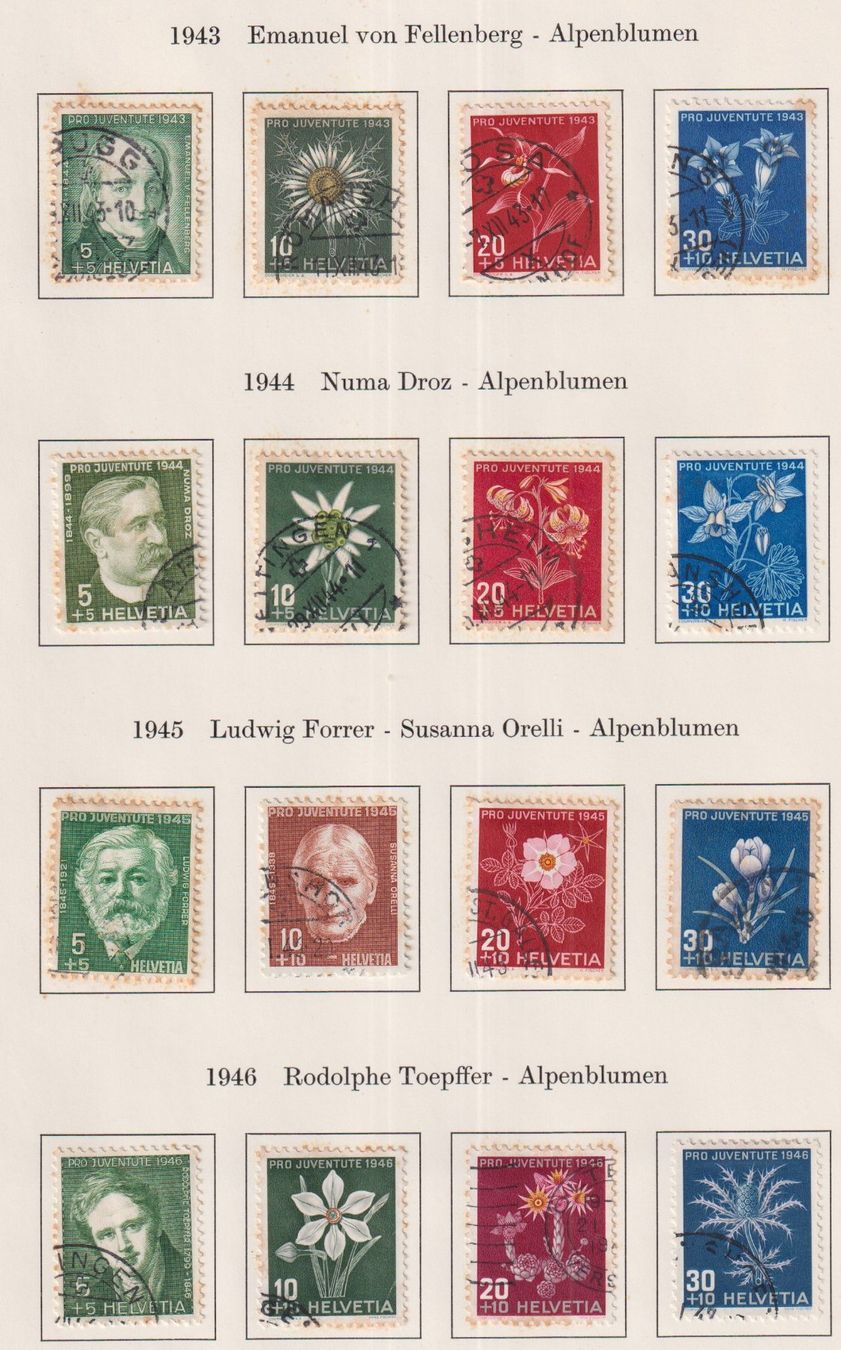 Tutti i francobolli: Pro Juventute 1913 - 1967, sehe Scan – Usato da Claro venduto da Chanty7 7