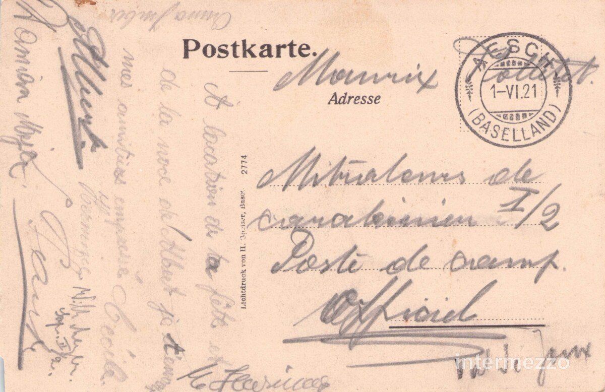 Ansichtskarten: Pfeffingen BL // 1921 Dorf Birseck – Gebraucht aus Basel von intermezzo12 1