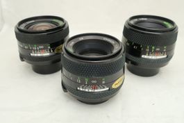 3 Stk Chinon 24, 28 & 35mm MC M42 tapered barrel Tamron