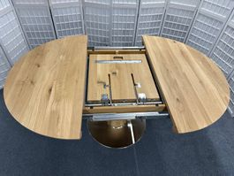 runder Auszugstisch OREL Asteiche massiv Bianco D 120/175 cm