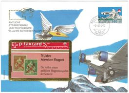 Taxcard in Sammelkuvert Schweizer Flugpost