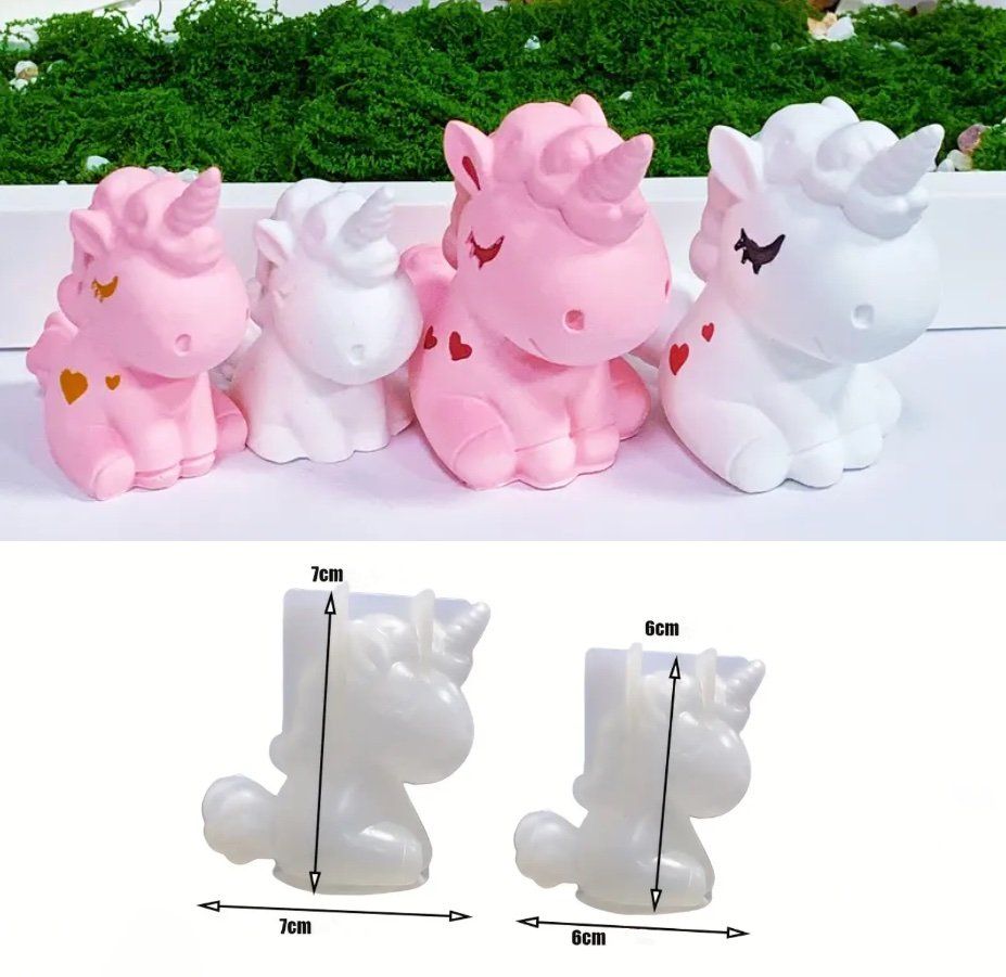 Backformen: Giessform Silikonform Einhorn 2er Set – Neu und originalverpackt aus Kaltbrunn von schere-stein-papier
