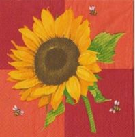 2 Servietten Sonnenblume rot