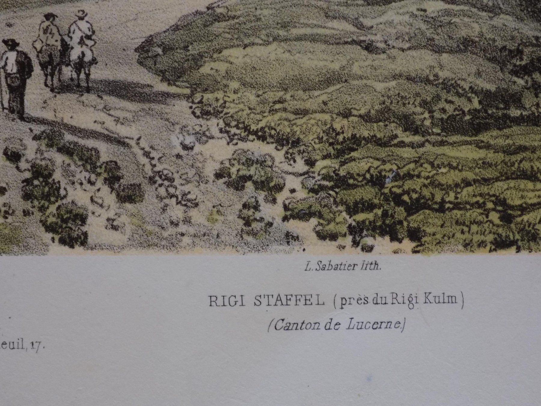 Stiche: Rigi Staffel getönte Lithographie – Gebraucht aus Risch von Antikfee 2
