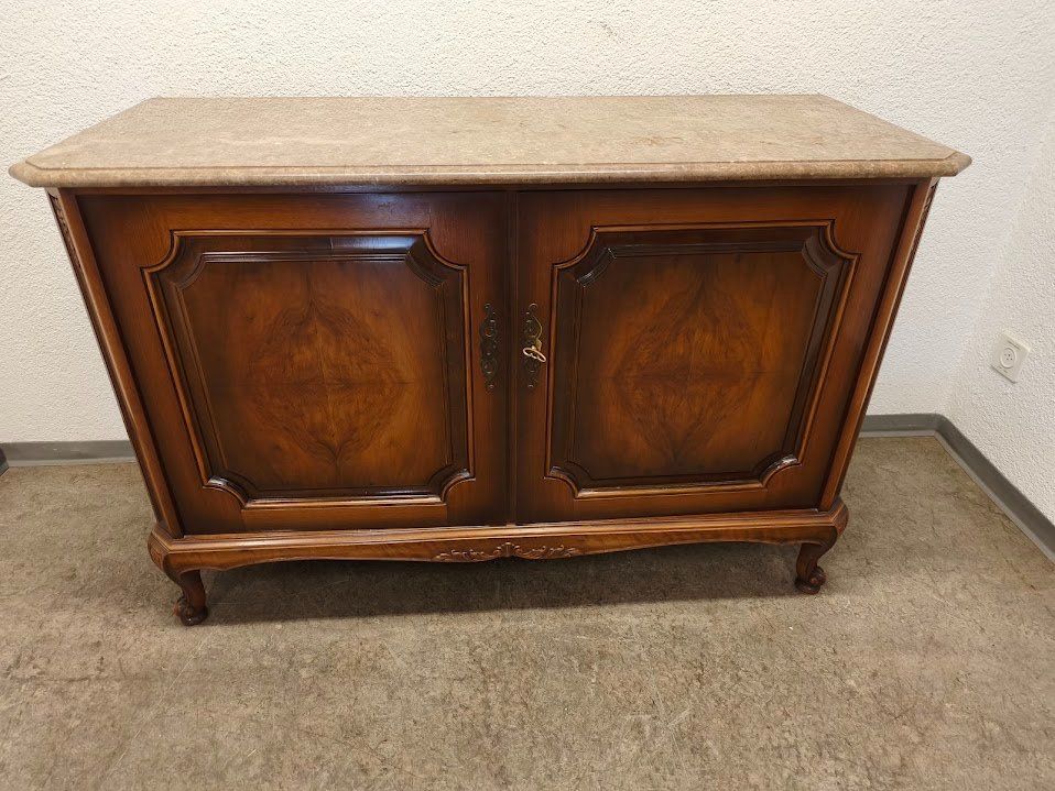 Commodes: Vintage Kommode Nussbaum mit Marmorplatte 125x82x48cm – D'occasion à Toffen par Immo-Erben 1