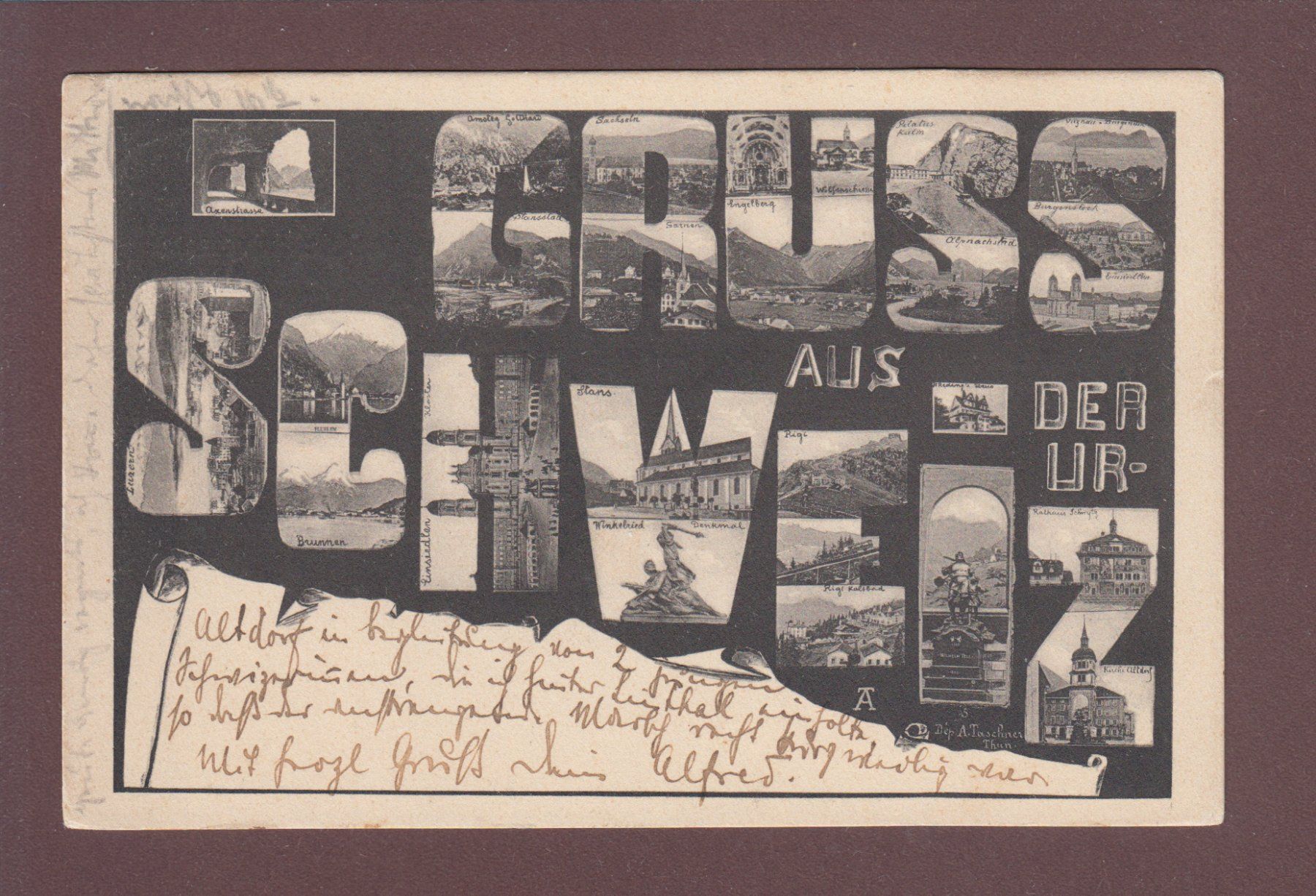 Cartoline postali: Gruss aus der SCHWEIZ Urschweiz- 1907 – Usato da Pully venduto da nicecards-shop