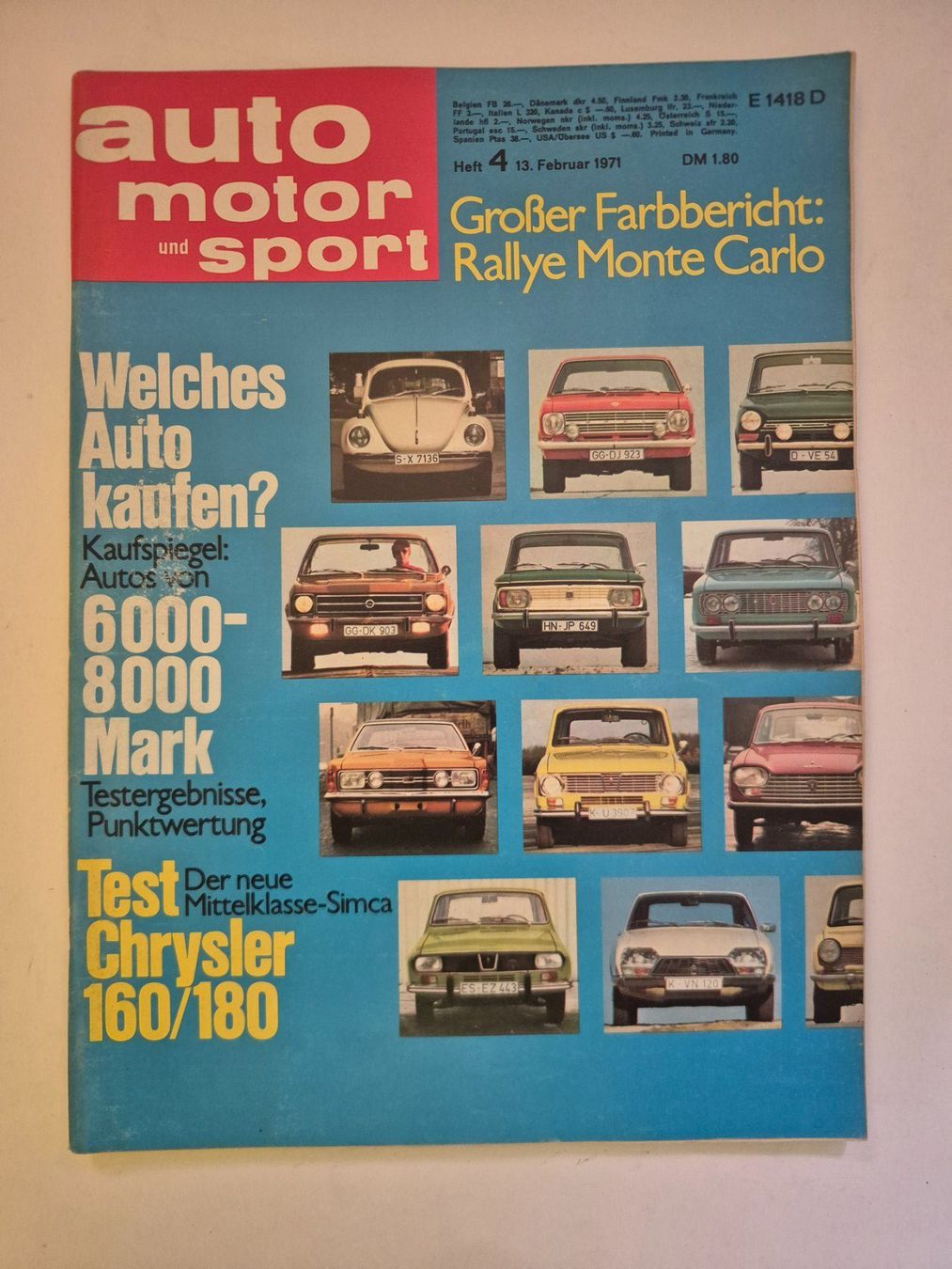 Riviste & Magazine: Auto Motor und Sport Heft 4/1971 – Usato da Langendorf venduto da zvonu161