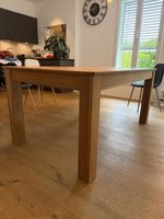Ausziehtisch Holz geölt, Massivholz, Wildeiche