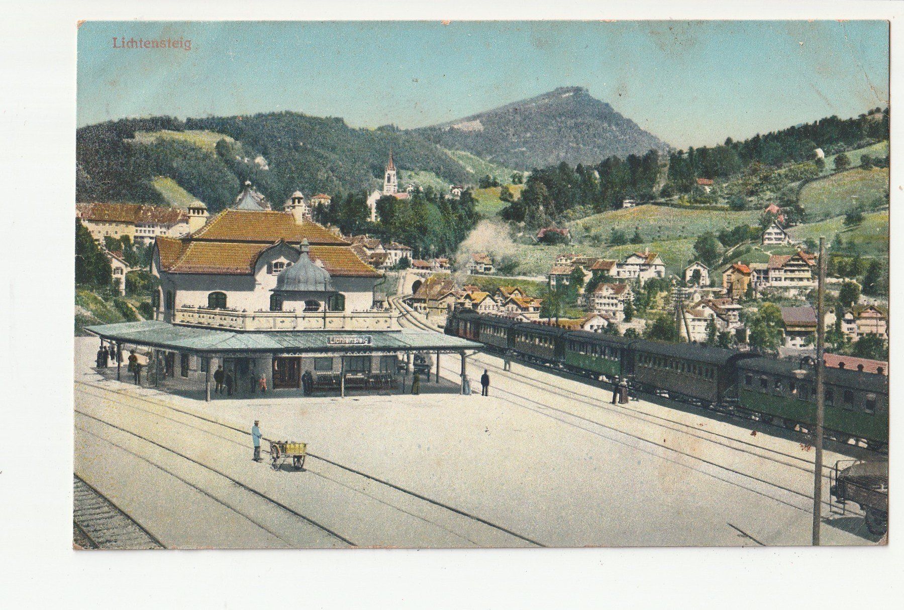 Cartoline postali: Lichtensteig SG Bahnhof – Usato da Rheineck venduto da rhynegg