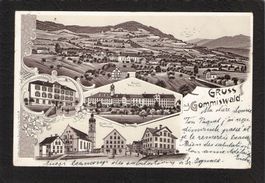 Litho Gruss aus Gommiswald SG , 4 bild , gel. 1903