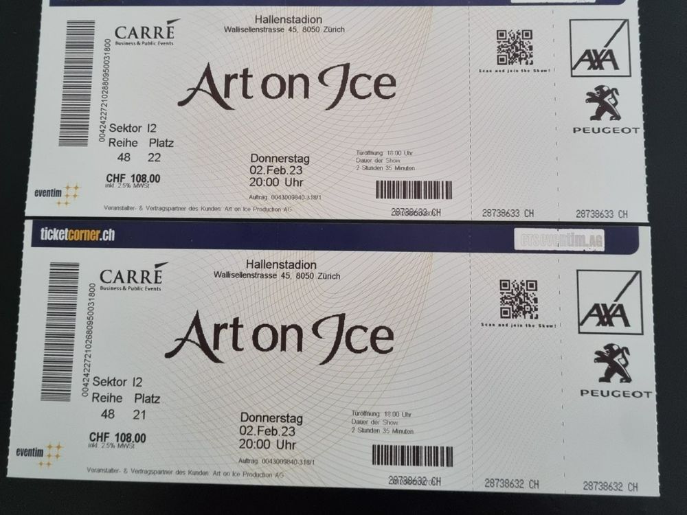 Ticket Art on Ice Kaufen auf Ricardo