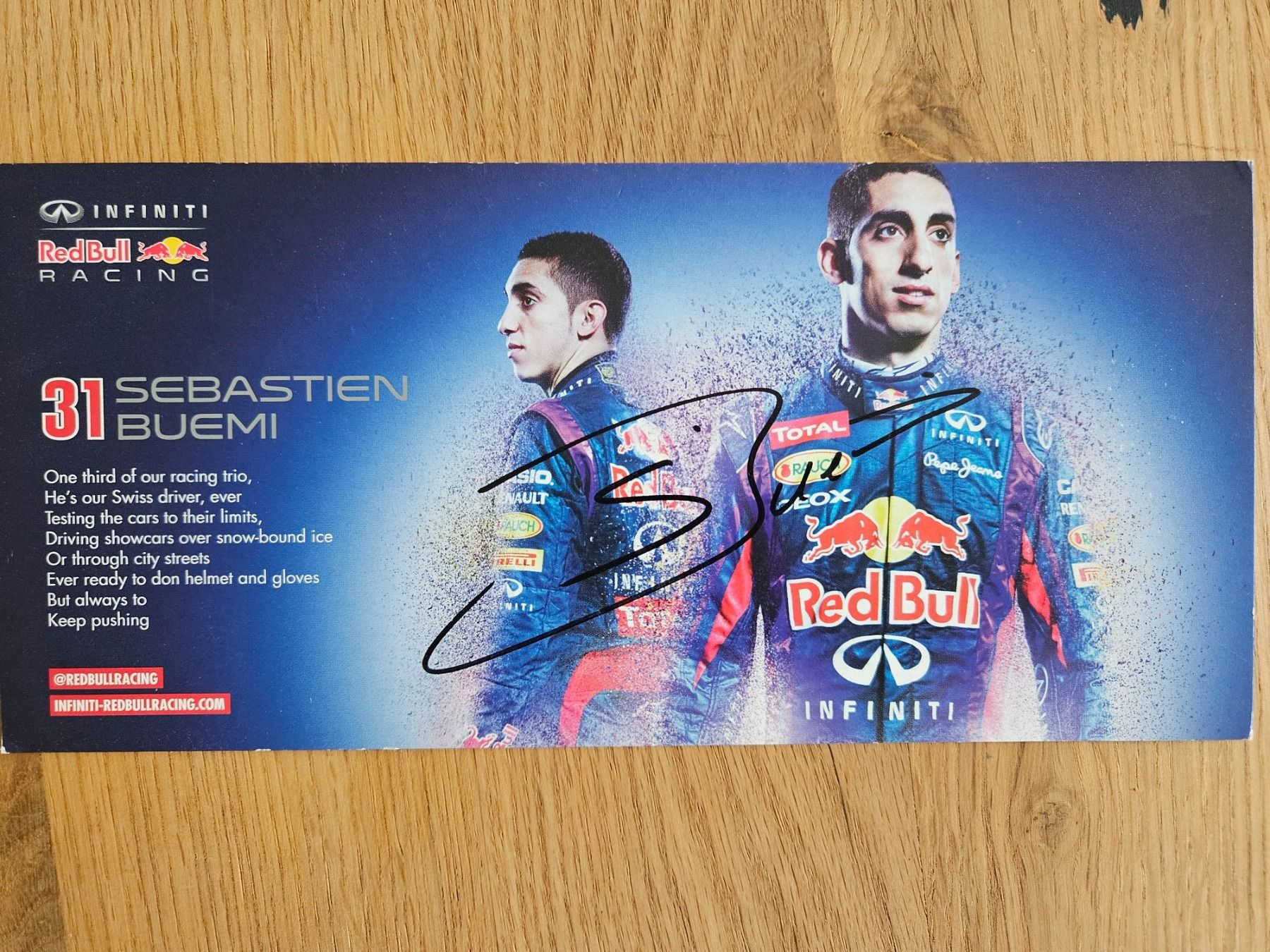 Autogramme: Handsignierte Sebastien Buemi Autogrammkarte. Formel 1 – Gebraucht aus Azmoos von agt_gjj8