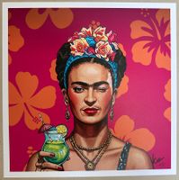 KeC: Frida Kahlo having a Cocktail, POP Art, signiert 2/5